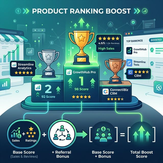 Bảng xếp hạng sản phẩm dựa trên Boost Score - Công thức tính điểm TapHoaMMO V2